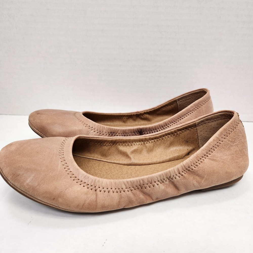 Lucky Brand 7.5 M Women's Emmie Ballet Flats tan Slip On Round Toe Comfort